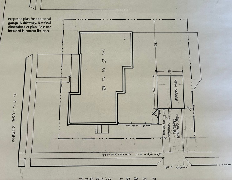Proposed plan for addtional garage