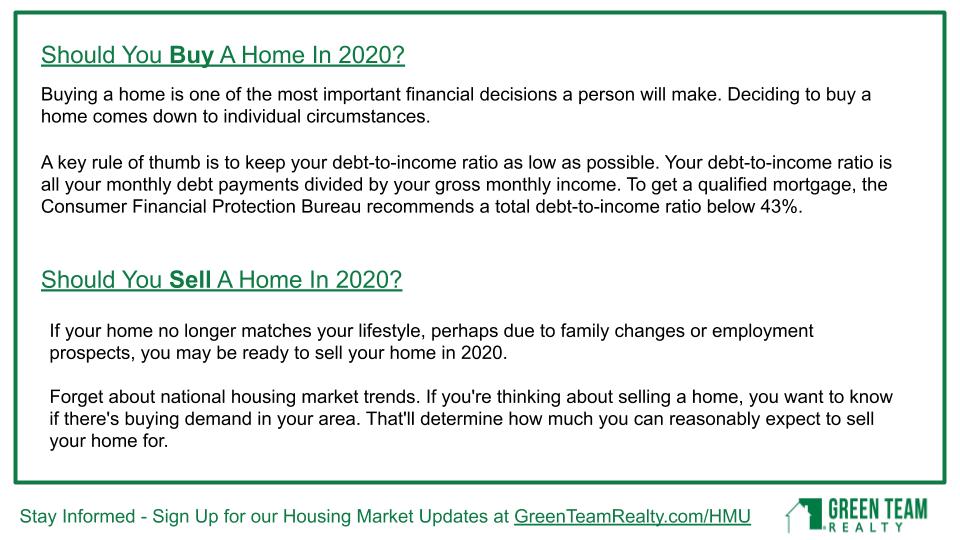 Housing Market Update from Green Team Realty Jan 2020