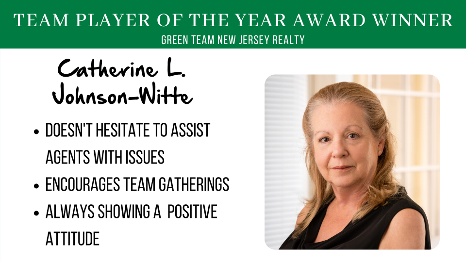Green Team New Jersey Realty's 2020 Team Player Award