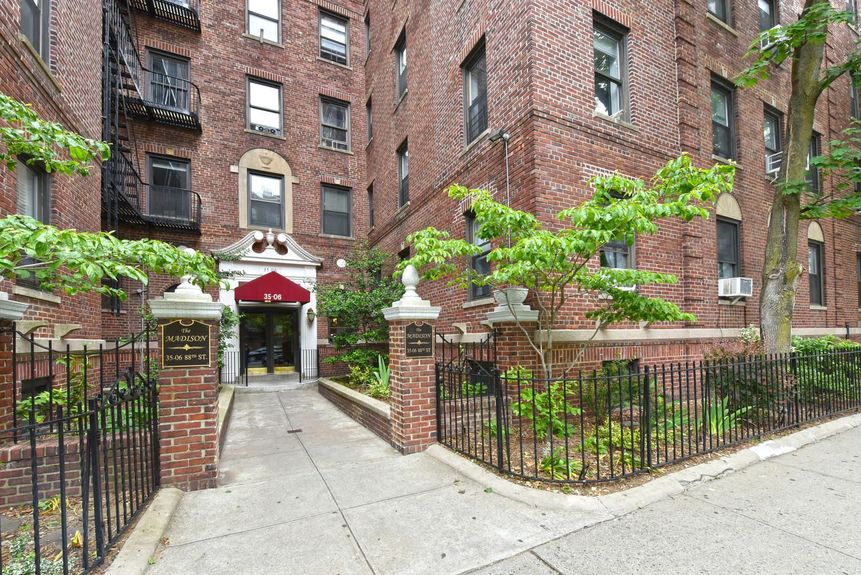 Outdoor view of the building front entrance