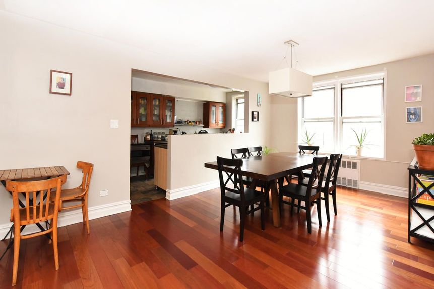 Dining area with table and chairs