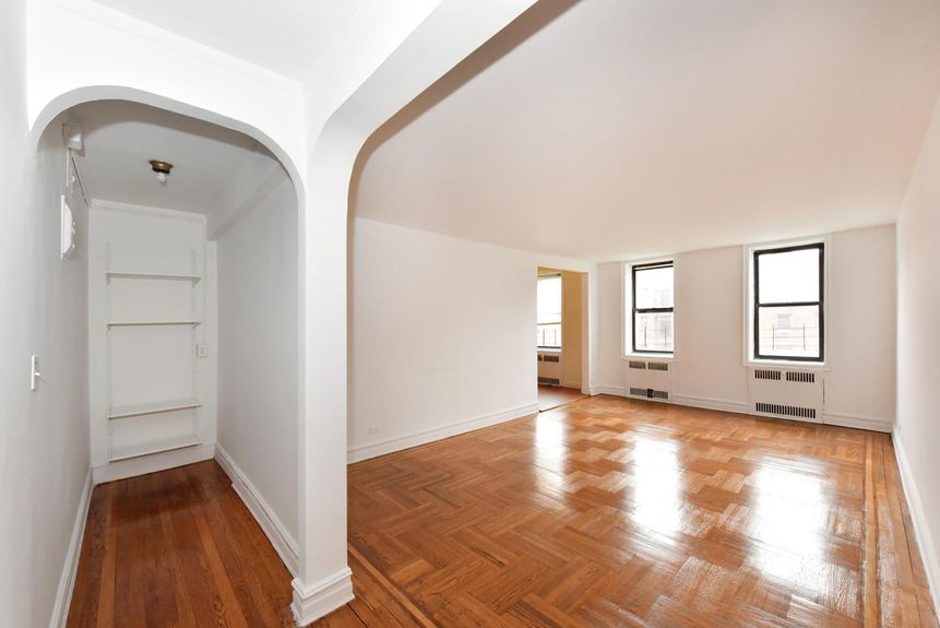 Empty hallway and living room