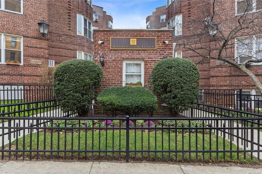 Enclosed garden outside the building