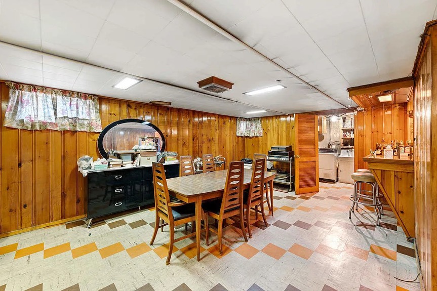 Dining area with table and chairs