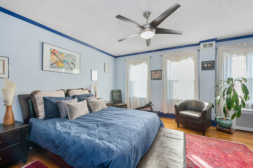 Bedroom with windows