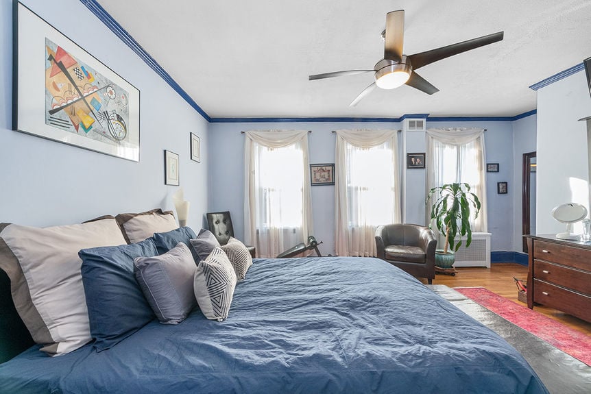 Bedroom with windows