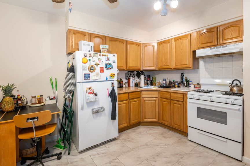 Kitchen with wooden cupboards