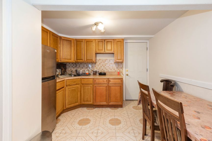 Kitchen with wooden cupboards
