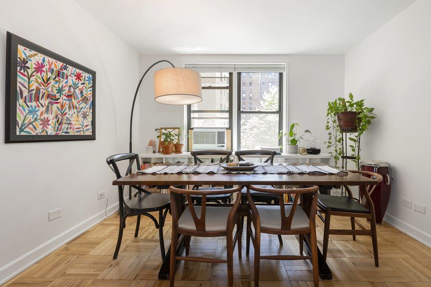 Dining area with table and chairs