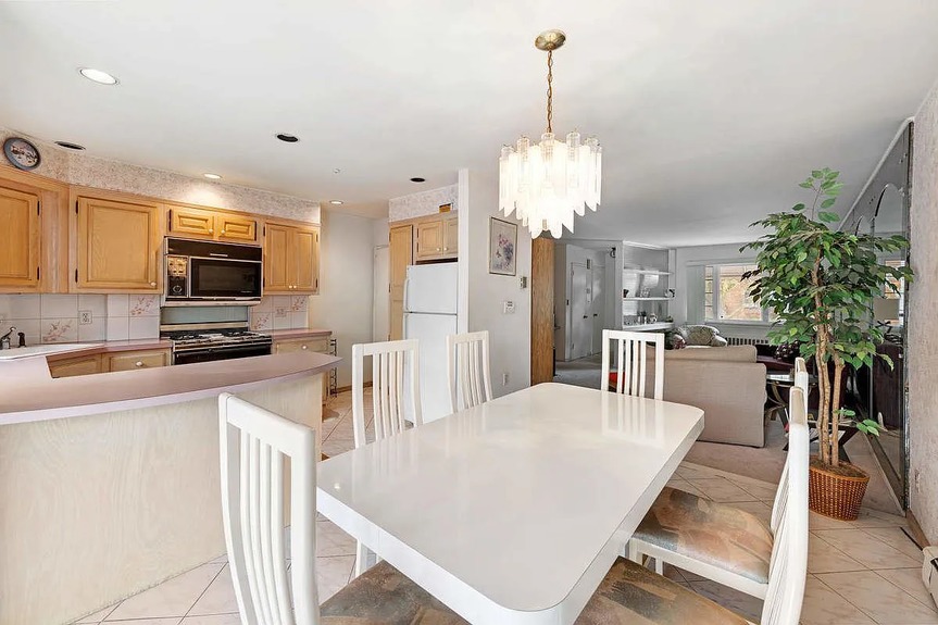 Dining area with table and chairs