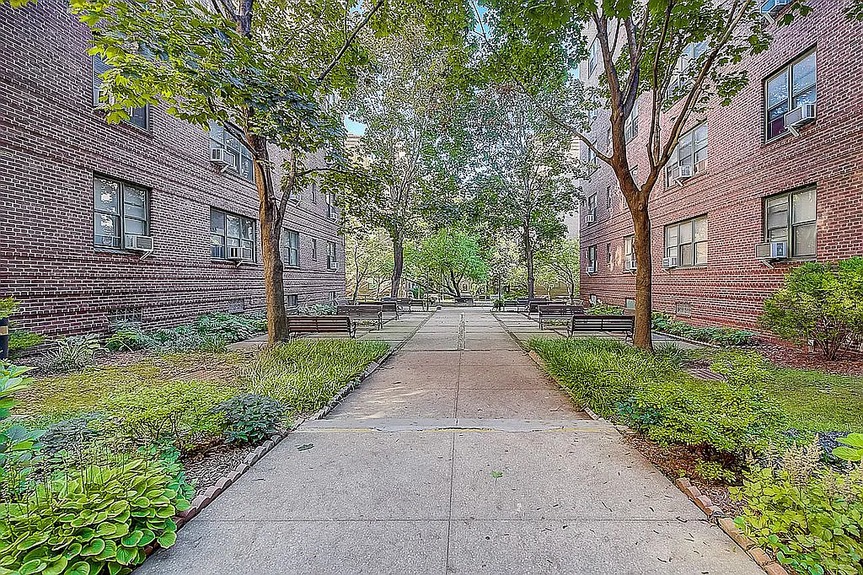 Hangout area with benches