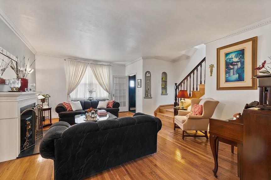 Living room with fire place