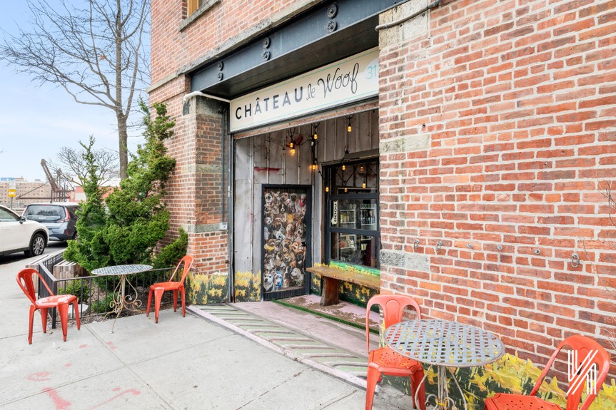 Outside the building