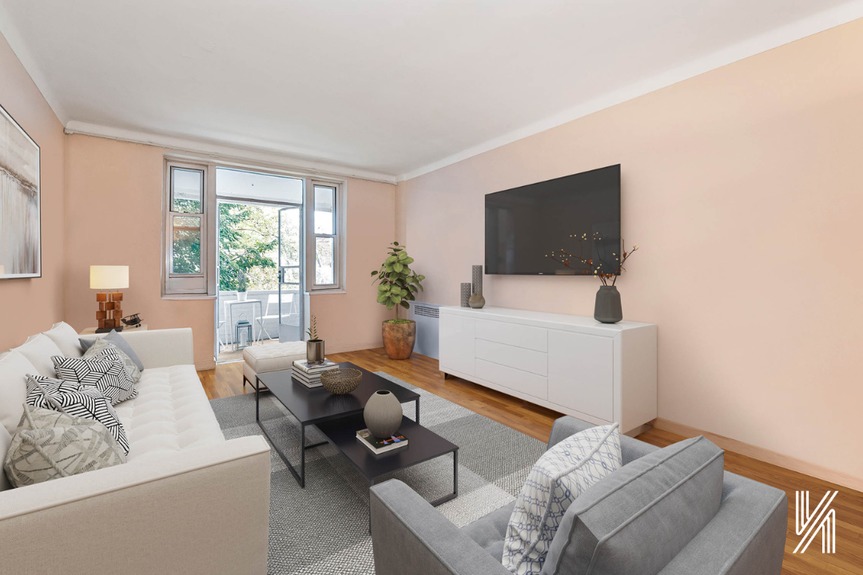 Beautiful living room with view to the terrace