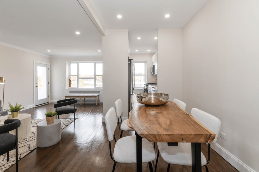 dining area and living room