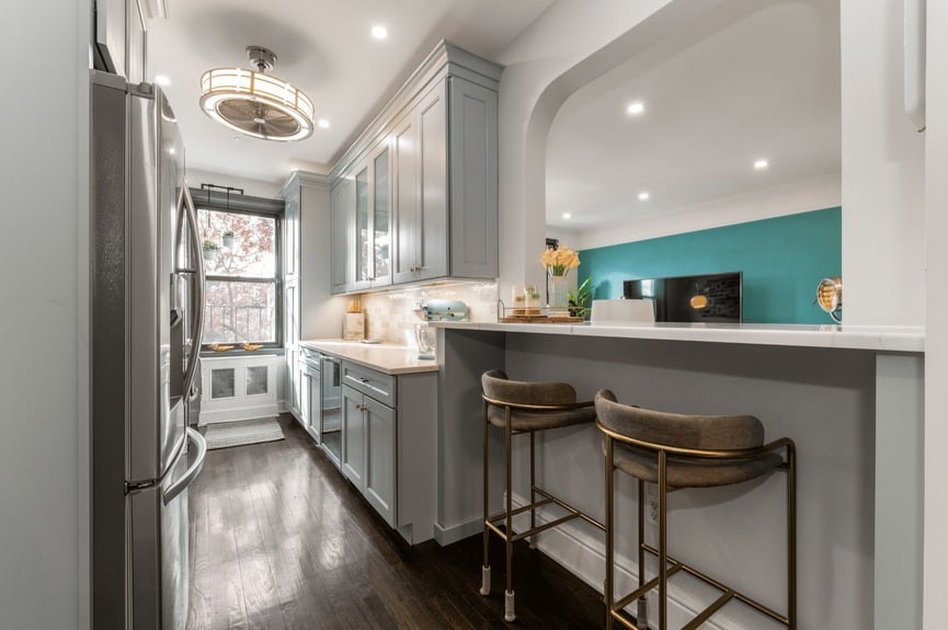 Kitchen at 35-06 88th St, Unit 3G, a co-op apartment in Jackson Heights, Queens (11372).