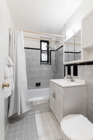 Bathroom at 33-24 Junction Blvd, Unit 1R, a co-op apartment in Jackson Heights, Queens (11372).