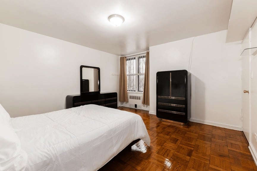 Bedroom at 33-24 Junction Blvd, Unit 1R, a co-op apartment in Jackson Heights, Queens (11372).