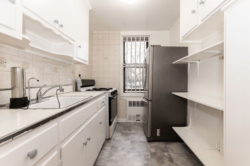 Kitchen at 33-24 Junction Blvd, Unit 1R, a co-op apartment in Jackson Heights, Queens (11372).