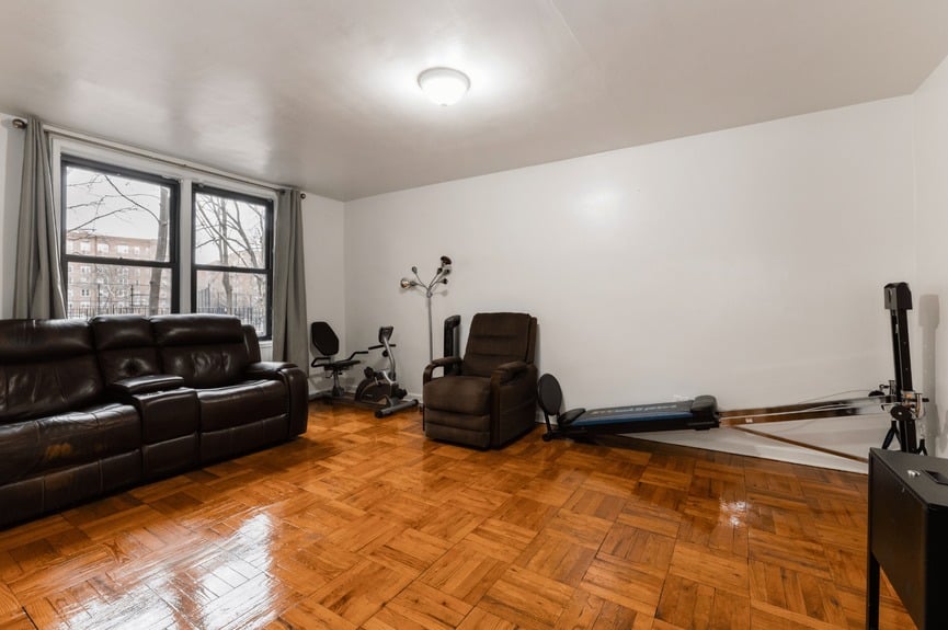 Living room at 33-24 Junction Blvd, Unit 1R, a co-op apartment in Jackson Heights, Queens (11372).