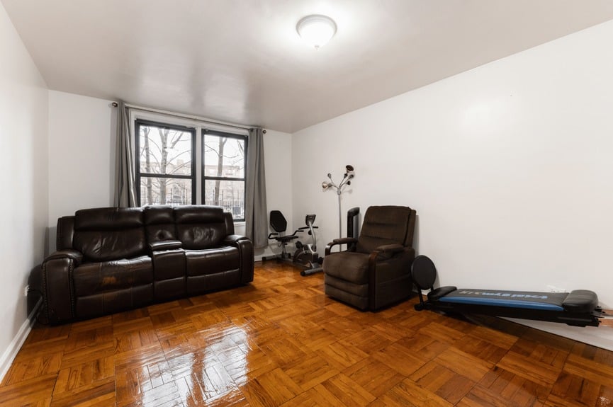 Living room at 33-24 Junction Blvd, Unit 1R, a co-op apartment in Jackson Heights, Queens (11372).