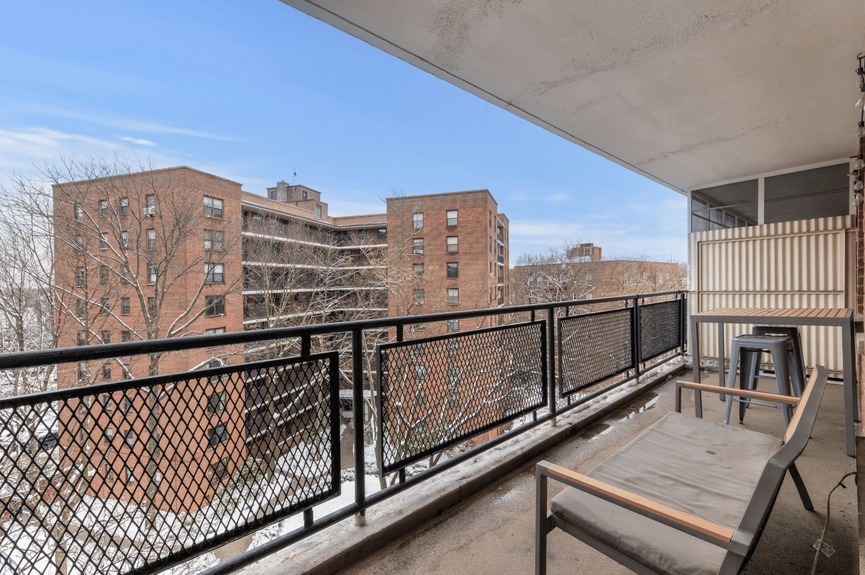 Balcony at 35-50 85th Street, Unit 7H, a co-op apartment in Jackson Heights, Queens (11372).