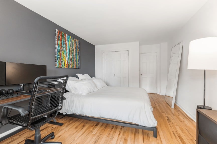 Bedroom at 35-50 85th Street, Unit 7H, a co-op apartment in Jackson Heights, Queens (11372).
