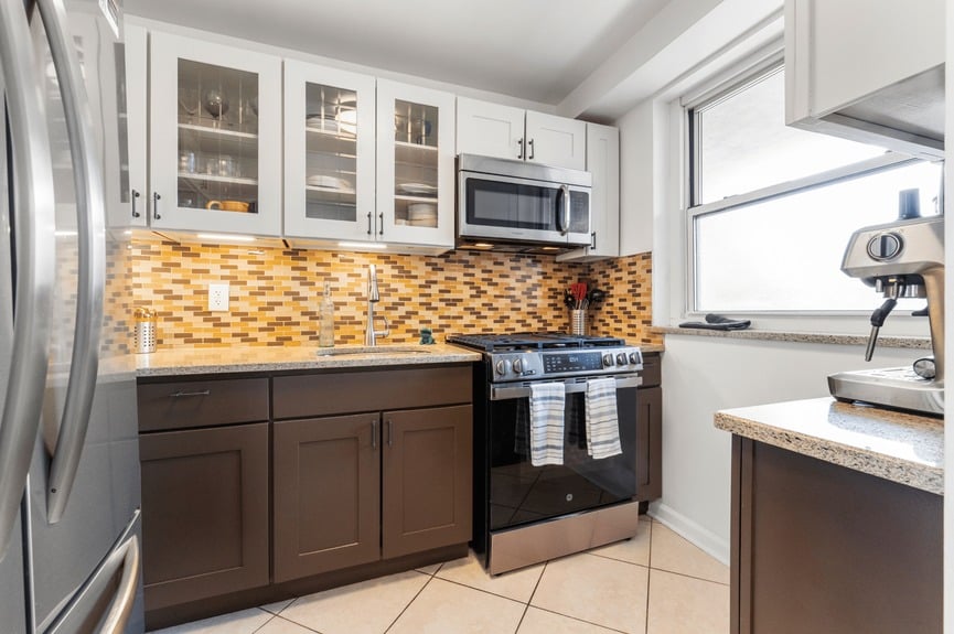 Kitchen at 35-50 85th Street, Unit 7H, a co-op apartment in Jackson Heights, Queens (11372).