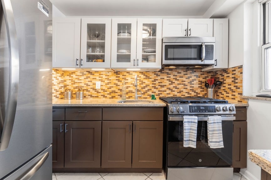 Kitchen at 35-50 85th Street, Unit 7H, a co-op apartment in Jackson Heights, Queens (11372).