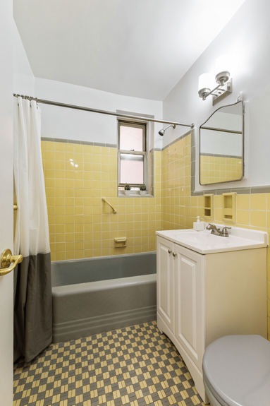 Bathroom at 79-10 34th Ave, Unit 4U, a co-op apartment in Jackson Heights, Queens (11372).