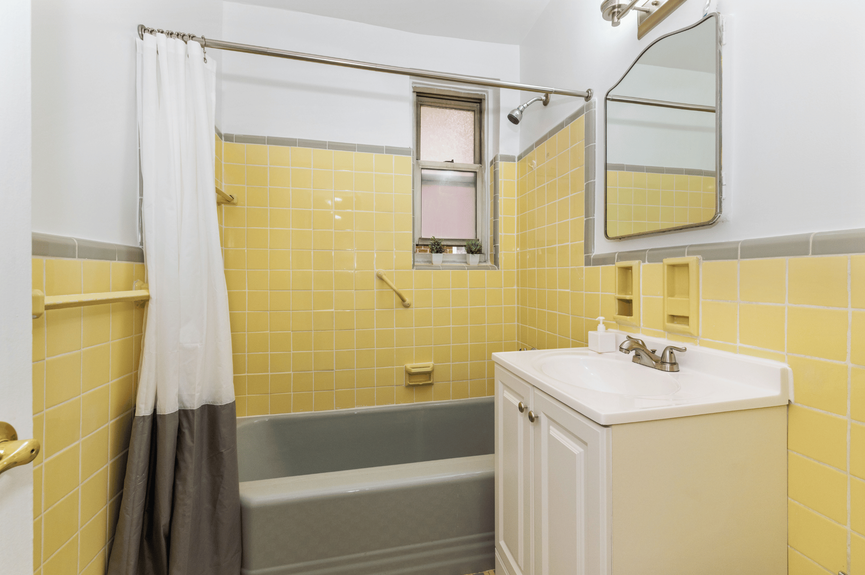 Bathroom at 79-10 34th Ave, Unit 4U, a co-op apartment in Jackson Heights, Queens (11372).