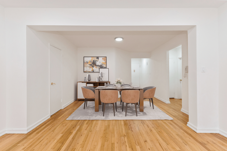 Dining area at 79-10 34th Ave, Unit 4U, a co-op apartment in Jackson Heights, Queens (11372).
