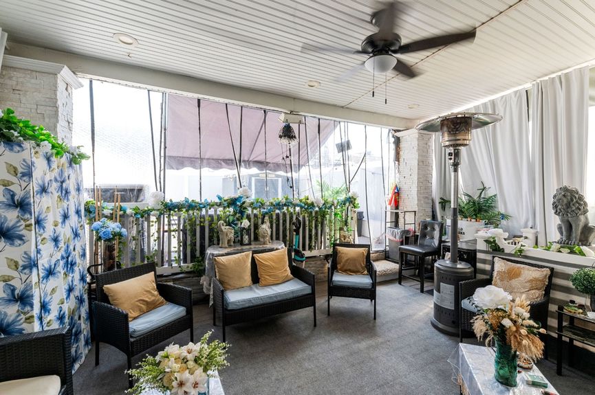 Balcony at 18-42 Norman St, a two-family house in Ridgewood, Queens (11385).