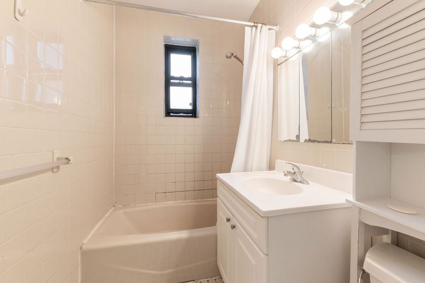 Bathroom at 22-43 77th St, unit C1, a condo apartment in Astoria, Queens (11370).