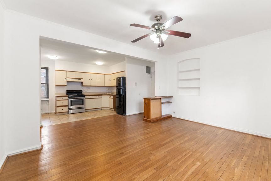 Kitchen at 22-43 77th St, unit C1, a condo apartment in Astoria, Queens (11370).
