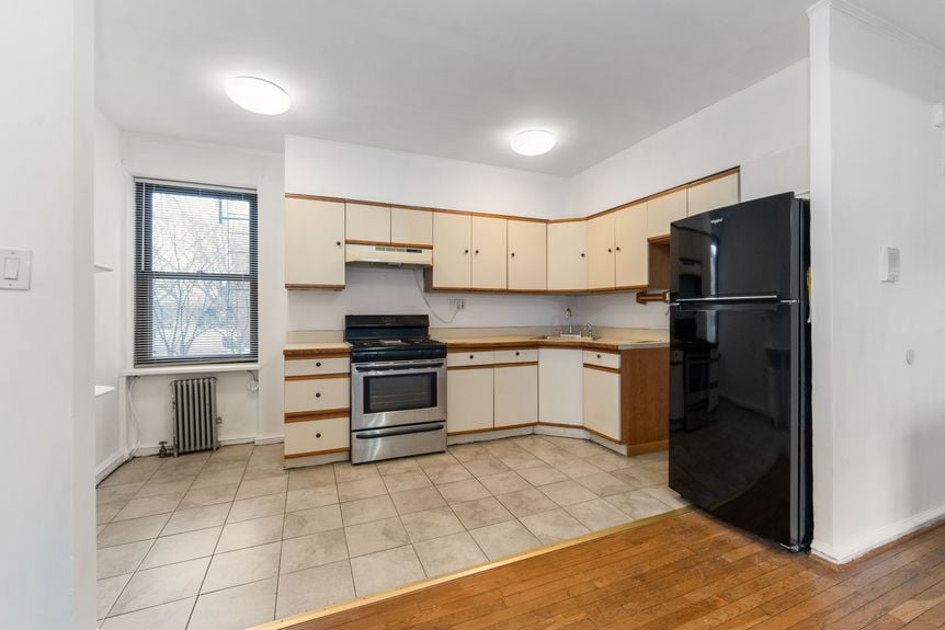 Kitchen at 22-43 77th St, unit C1, a condo apartment in Astoria, Queens (11370).