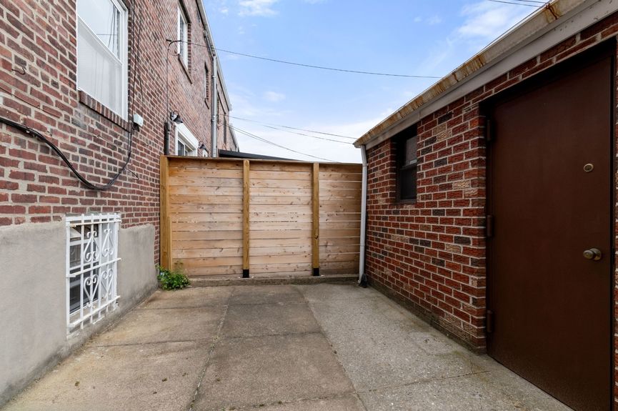 Backyard at 20-29 28th St, a single-family home in Astoria, Queens (11105).