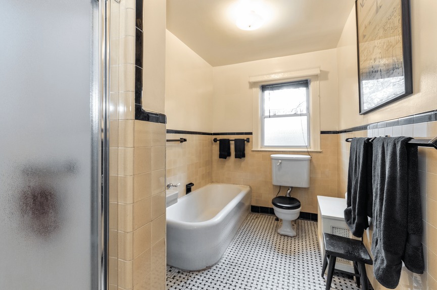 Bathroom at 34-32 84th St, a single-family house in Jackson Heights, Queens (11372).