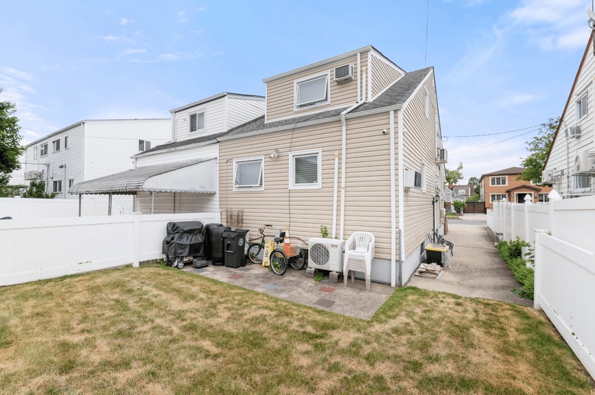 Backyard at 130-32 144th St, a single-family house in Jamaica, Queens (11436).