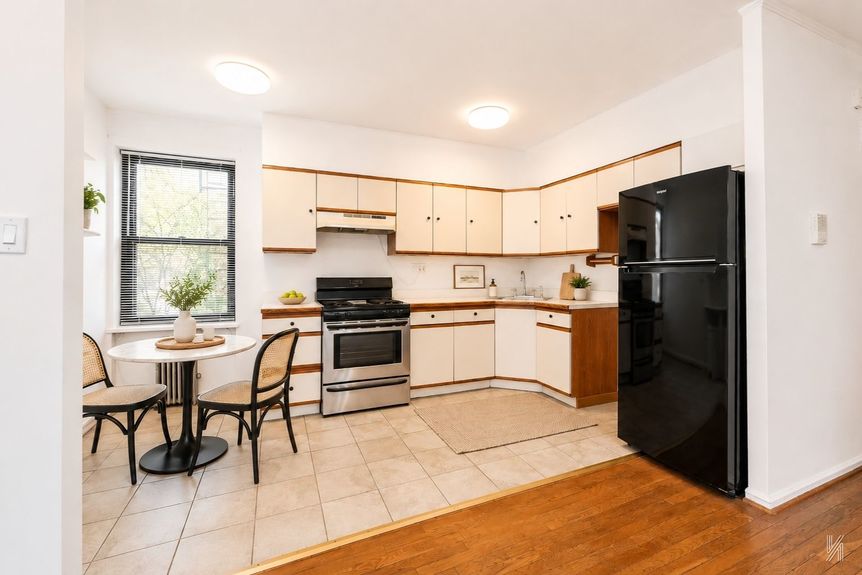 Kitchen at 22-43 77th St, Unit C1, a condo apartment in Astoria, Queens (11370).