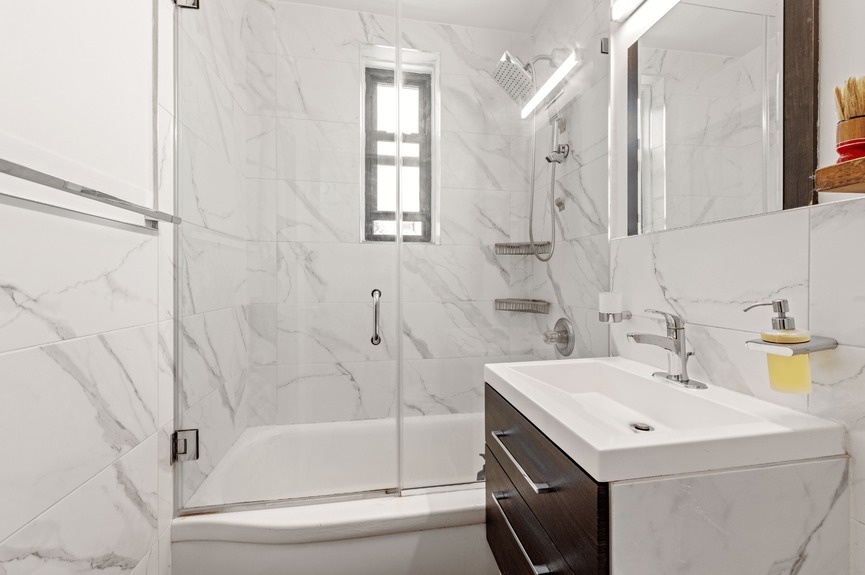 Bathroom at 33-45 94th St, Unit 4H, a co-op apartment in Jackson Heights, Queens (11372)