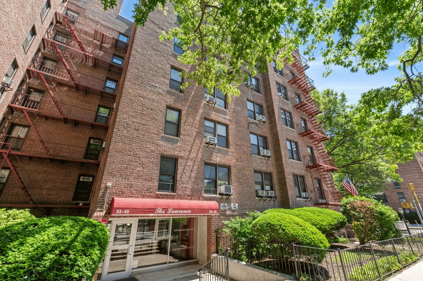Building exterior at 33-45 94th St, Unit 4H, a co-op apartment in Jackson Heights, Queens (11372)
