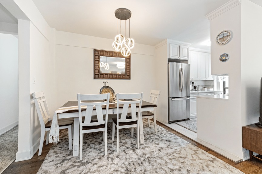 Dining Area and Kitchen at 33-45 94th St, Unit 4H, a co-op apartment in Jackson Heights, Queens (11372)