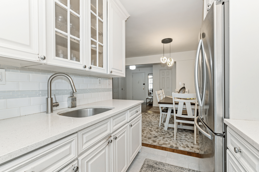 Dining Area and Kitchen at 33-45 94th St, Unit 4H, a co-op apartment in Jackson Heights, Queens (11372)