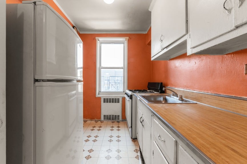 Kitchen at 88-01 35th Ave, Unit 6B, a co-op apartment in Jackson Heights, Queens (11372)