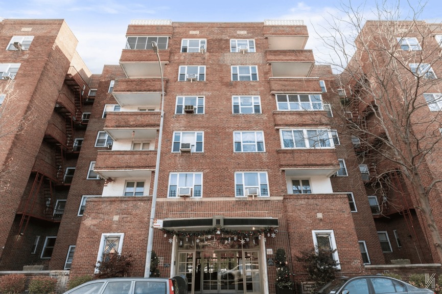 Building exterior at 34-41 85th St, Unit 6L, a co-op apartment in Jackson Heights, Queens (11372)
