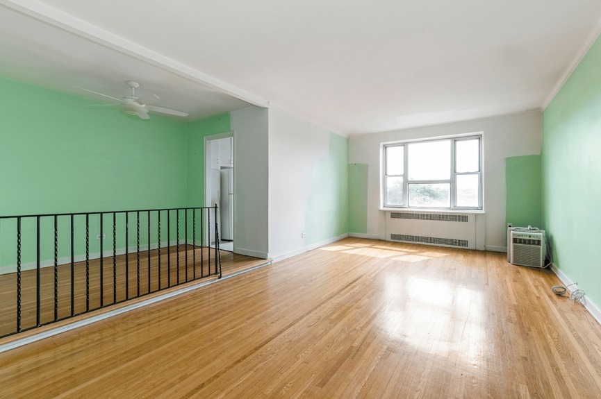Living room and Dining Area at 34-41 85th St, Unit 6L, a co-op apartment in Jackson Heights, Queens (11372)