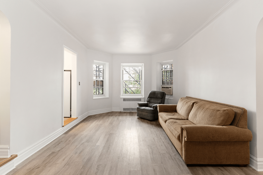 Living room at 35-24 78th St, Unit B56, a co-op apartment in Jackson Heights, Queens (11372)