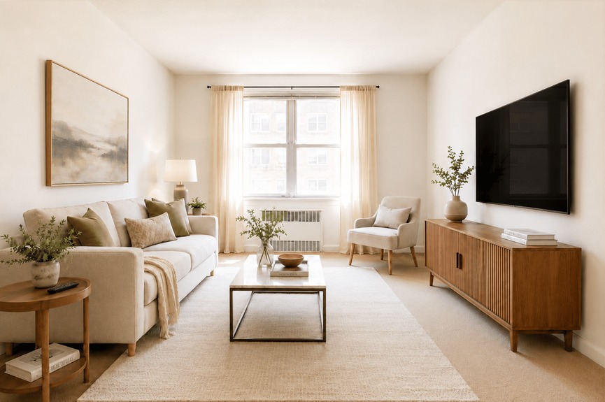 Living room at 39-65 51st St, Unit 4B, a co-op apartment in Woodside, Queens (11377)