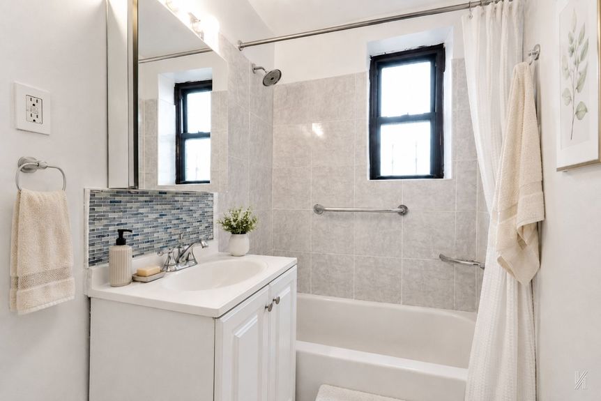 Bathroom at 41-42 73rd St, Unit 5B, a co-op apartment in Woodside, Queens (11377).